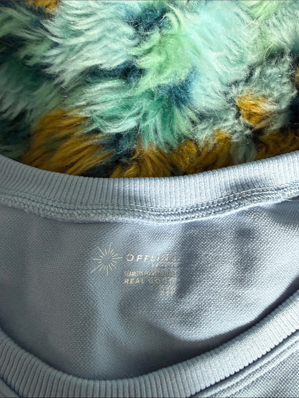 Offline Light Blue Short Sleeve Crop Top - Picture 2 of 4